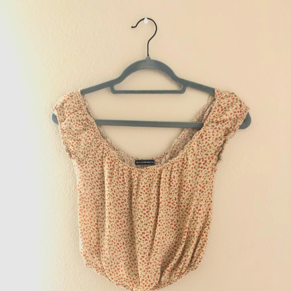 Brandy off shoulder cropped shirt